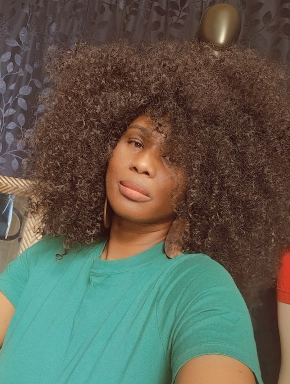 Natural Brown Kinky Curly Hair Wig